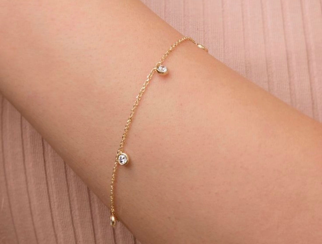 Zircon charm bracelet