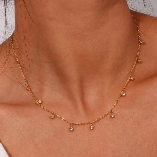 Zircon charm necklace